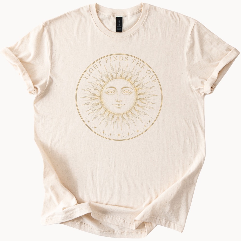 Light Finds the Gap Sun Face Badge Tee